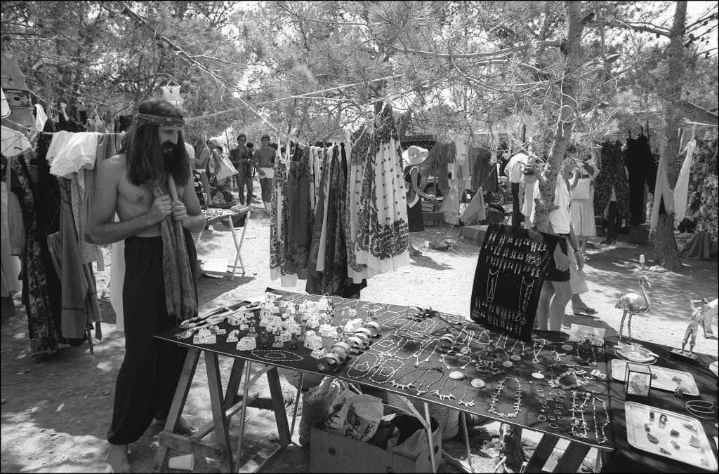 The Hippies market in Ibiza, 1977.