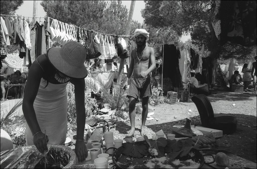 The Hippies market in Ibiza, 1972.