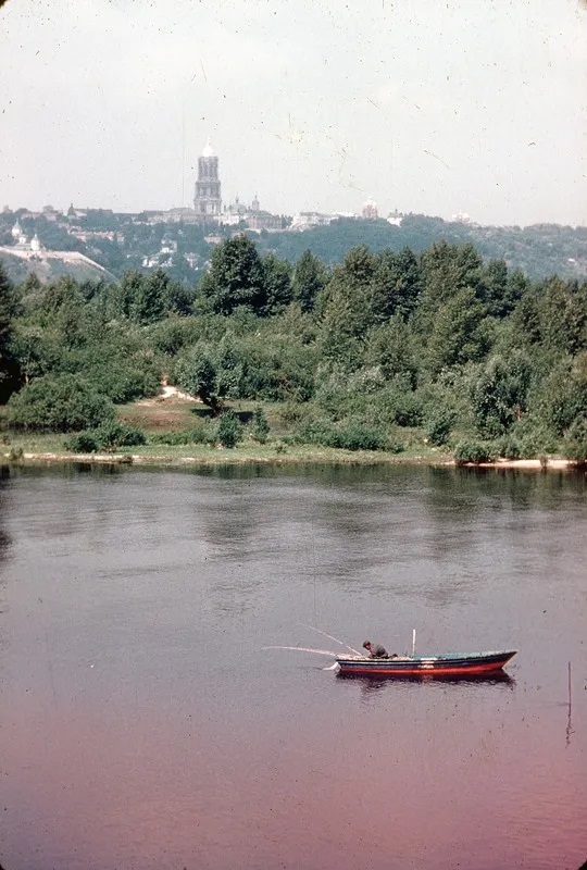 View of Kiev-Pechersk Lavra from the left bank of the Dnieper River, 1960