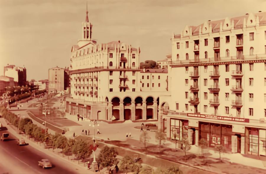 View of Khreschatyk street, Kyiv, Ukraine 1960s