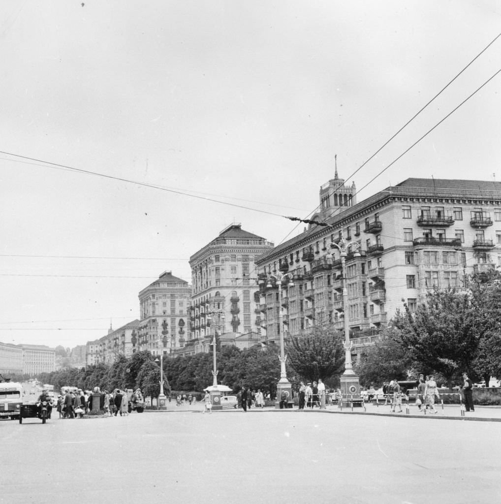 The main street in Kyiv, 1966