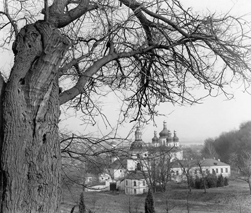View on Georgeev monastery, Kyiv, 1977