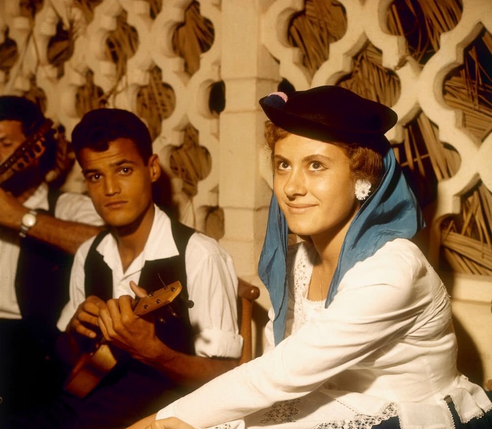 Woman of a folkloric group in Las Palmas 1960