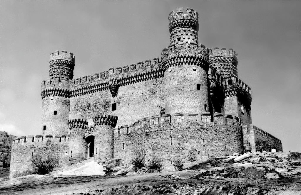 Castle in Manzanares el Real, Madrid, Spain, 1965.