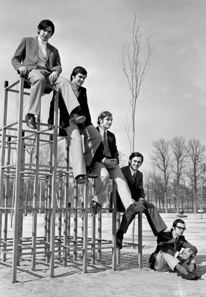 Spanish musical group “Los Mitos”, 1968, Madrid, Spain.