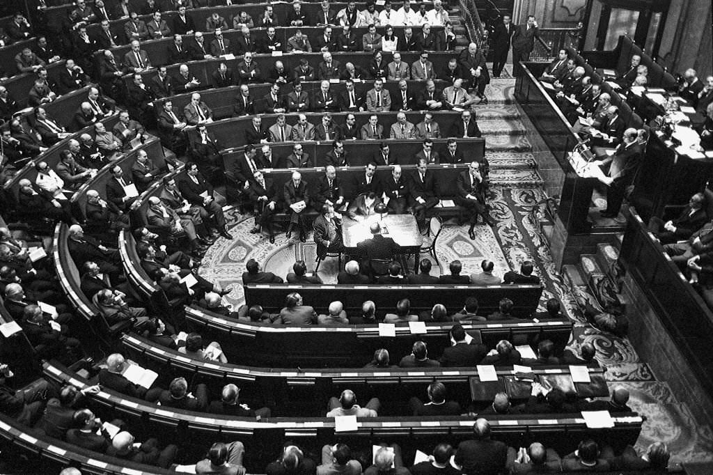 The Congress of Deputies (The Spanish Cortes), 1969, Madrid, Spain.