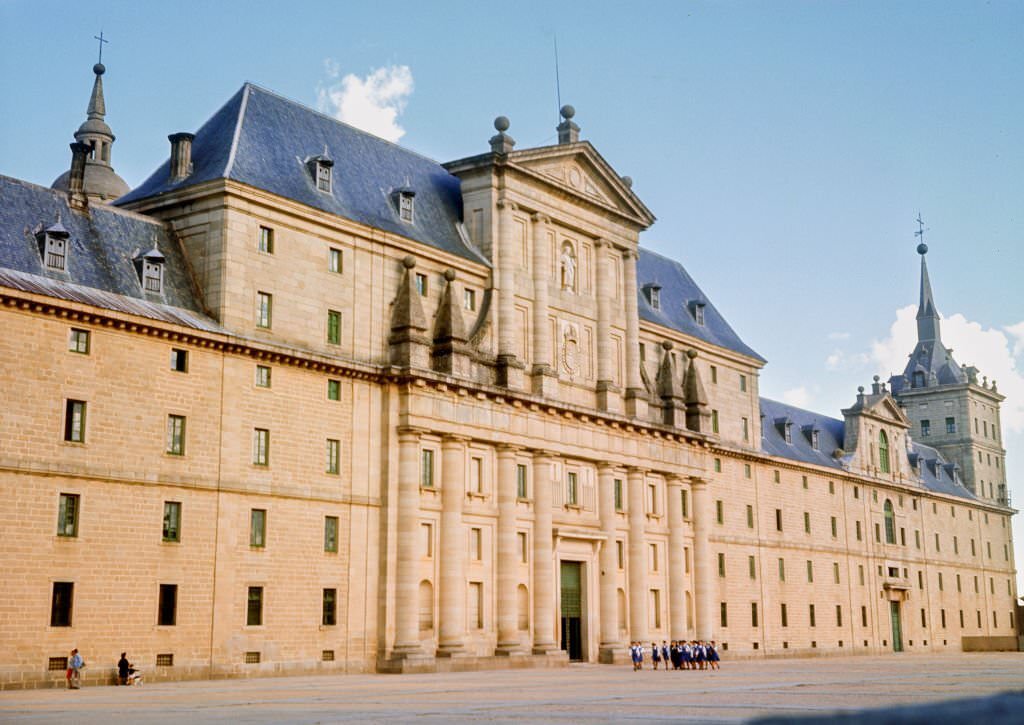 Real monument in San Lorenzo del Escorial, 1960, Madrid, Spain.