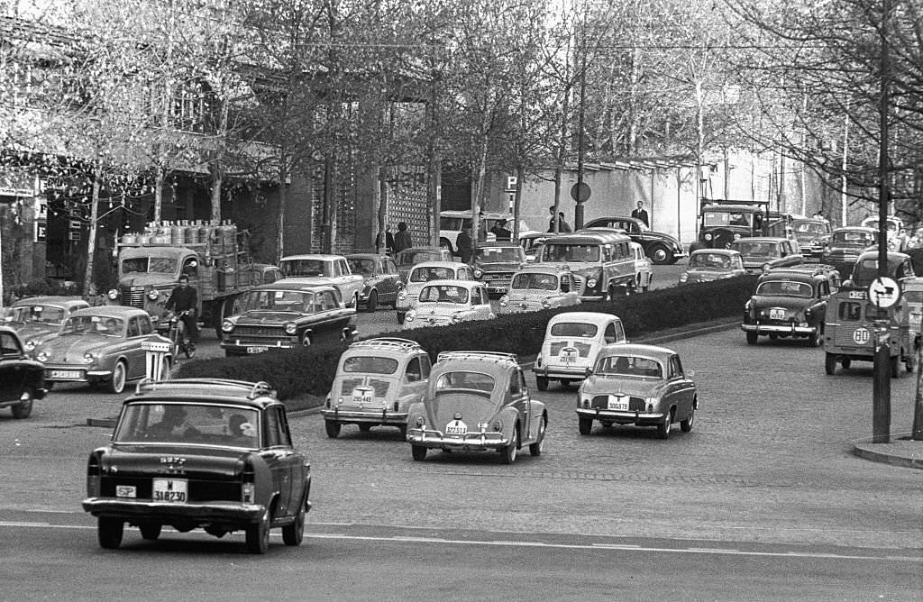 The "Paseo De La Castellana" of Madrid in 1965.