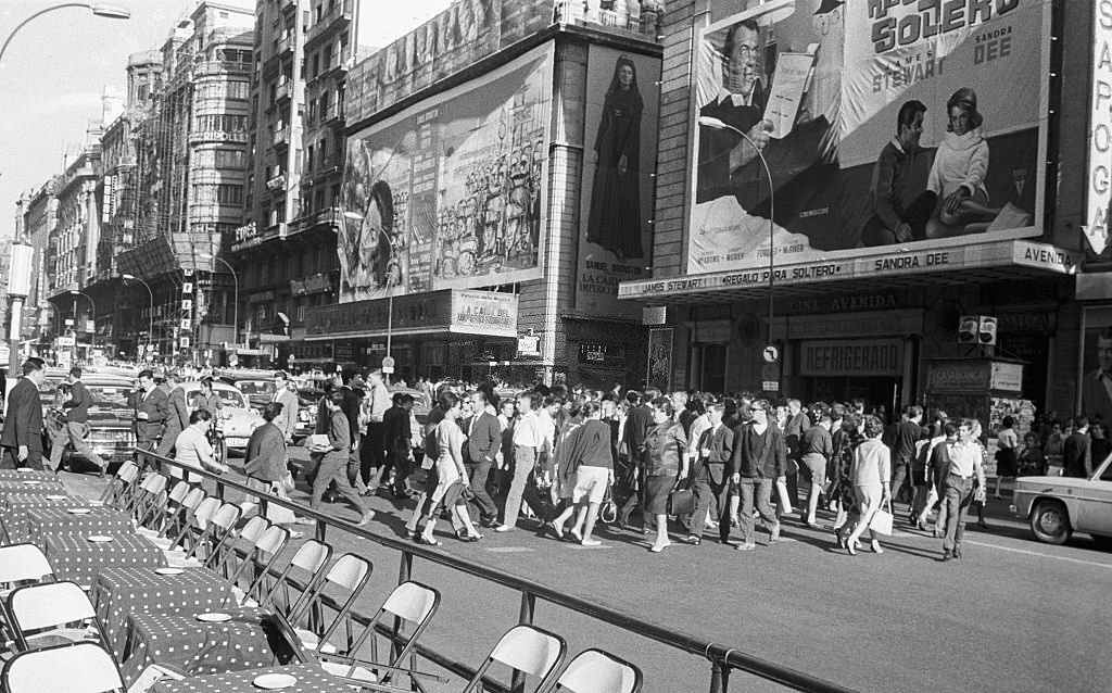 The "Gran Via" of Madrid, 1965.