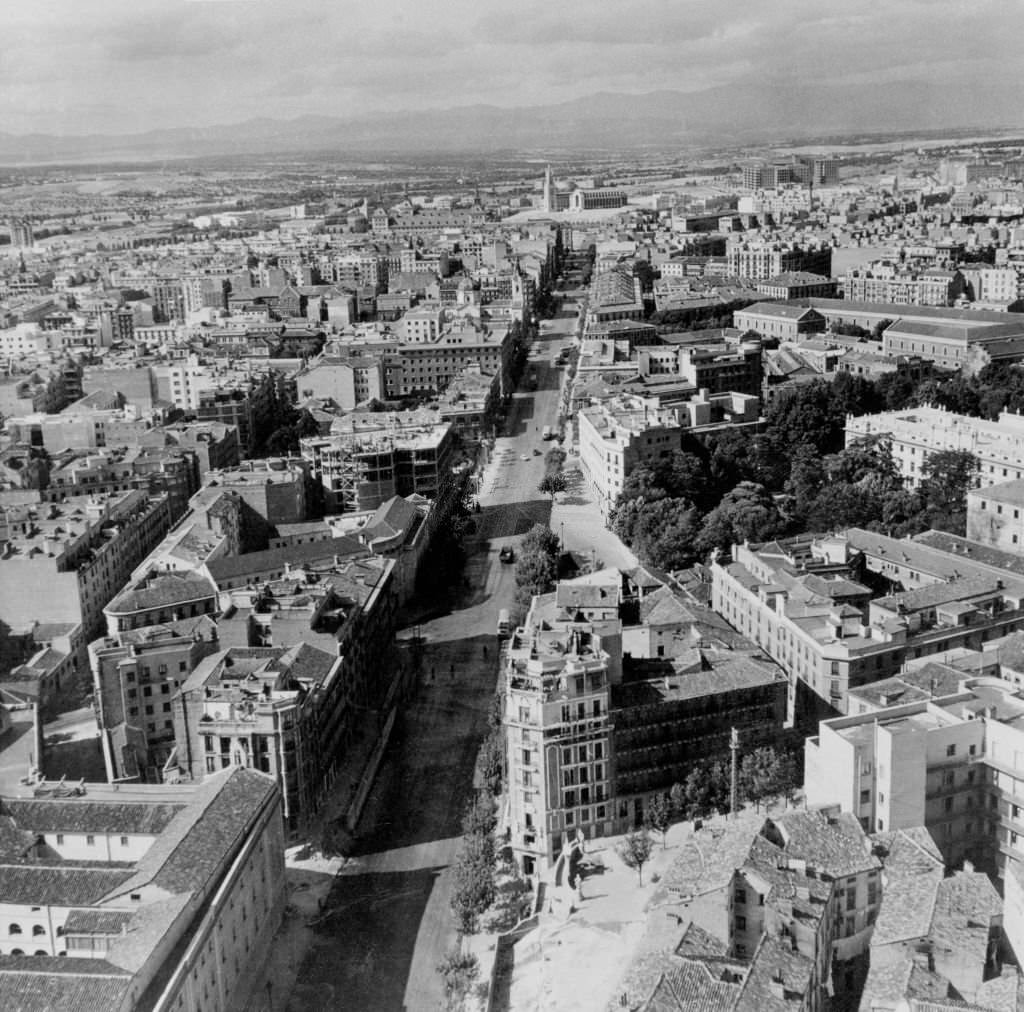 Aerial view of Madrid, 1967