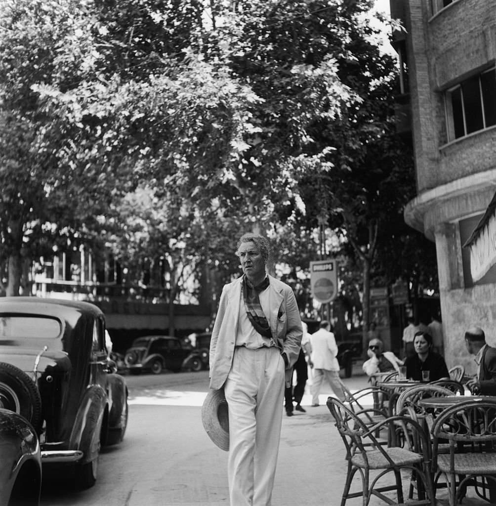 English novelist, poet and scholar Robert Graves in Palma de Majorca, January 1954.