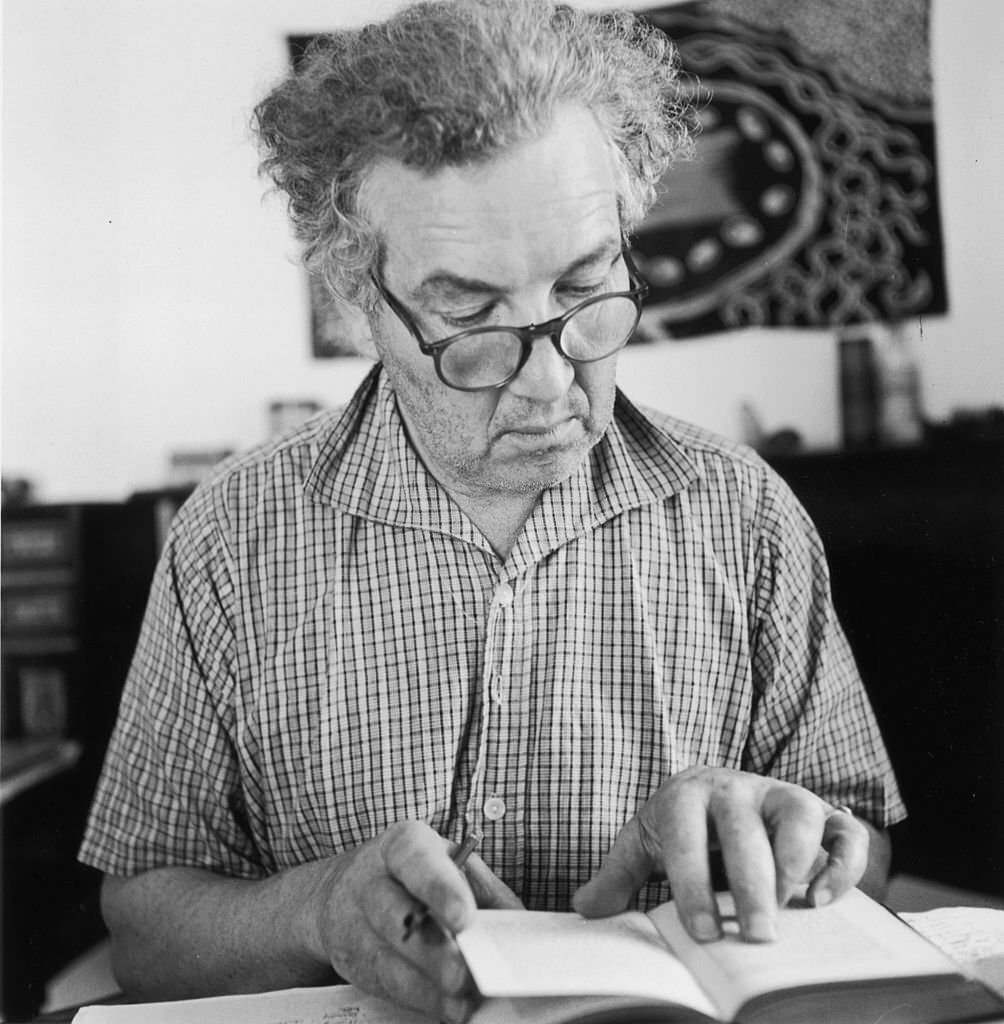 Robert Graves at his home in Deya, Majorca, January 1954.