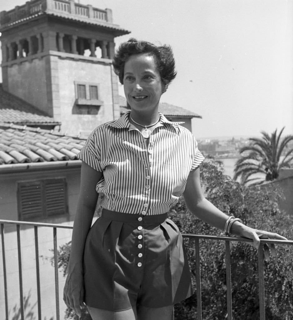 Portrait of Merle Oberon during her vacation in Palma de Mallorca, August 29, 1953.