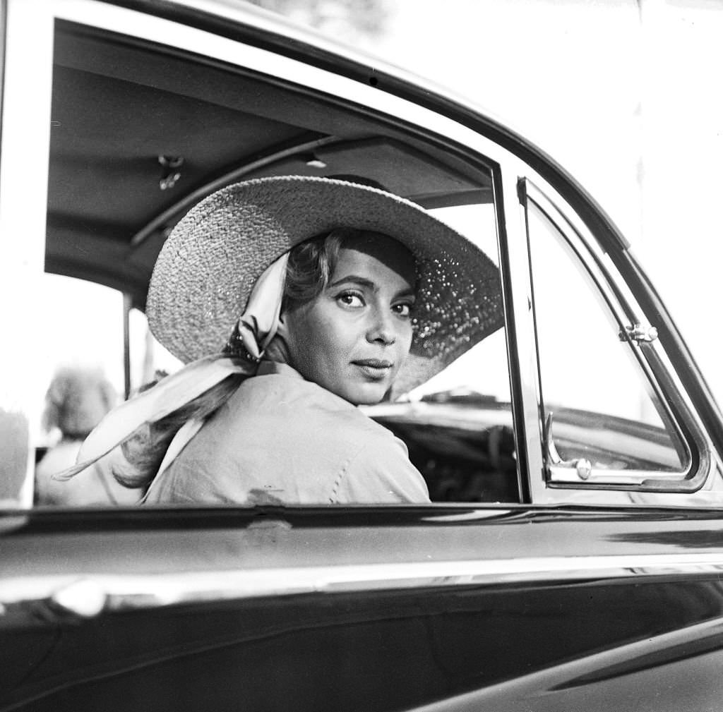 Singer and actress Abbe Lane while on vacation with her husband the musician Xavier Cugat in Mallorca, 1959