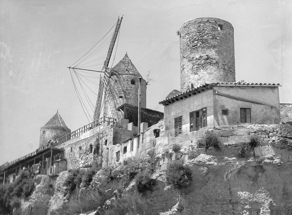 Windmill in Palma, Mallorca, 1950s