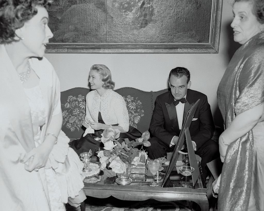 Grace Kelly Sitting Next to Prince Rainier in Mallorca, 1950s