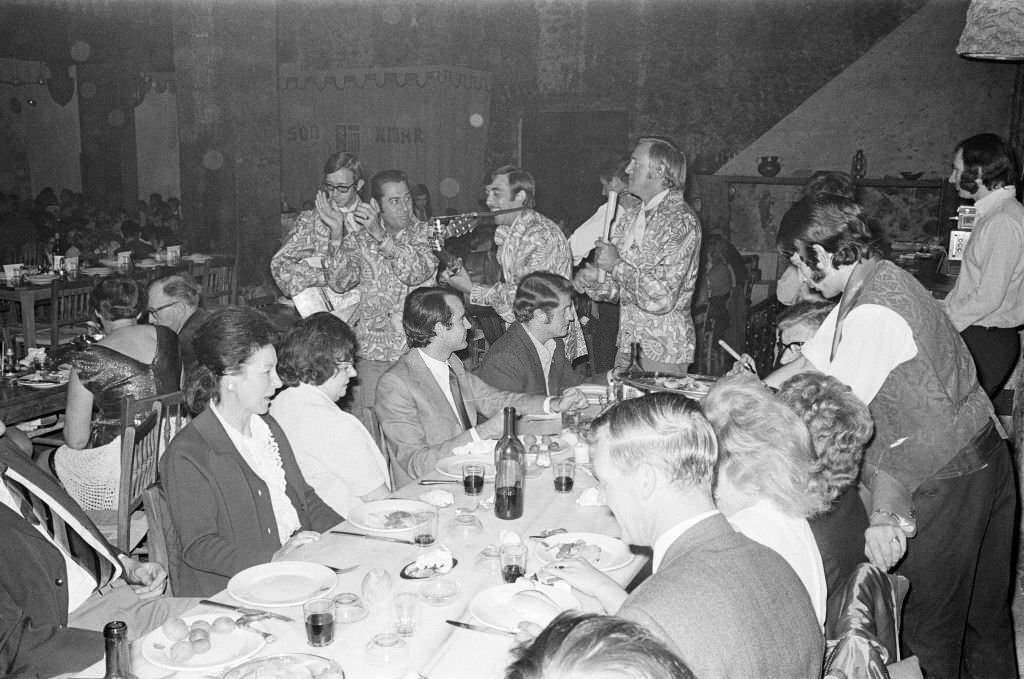 Night out in Majorca, Spain, August 1971.