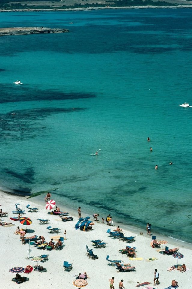 Bathing beach in Mallorca, 1976