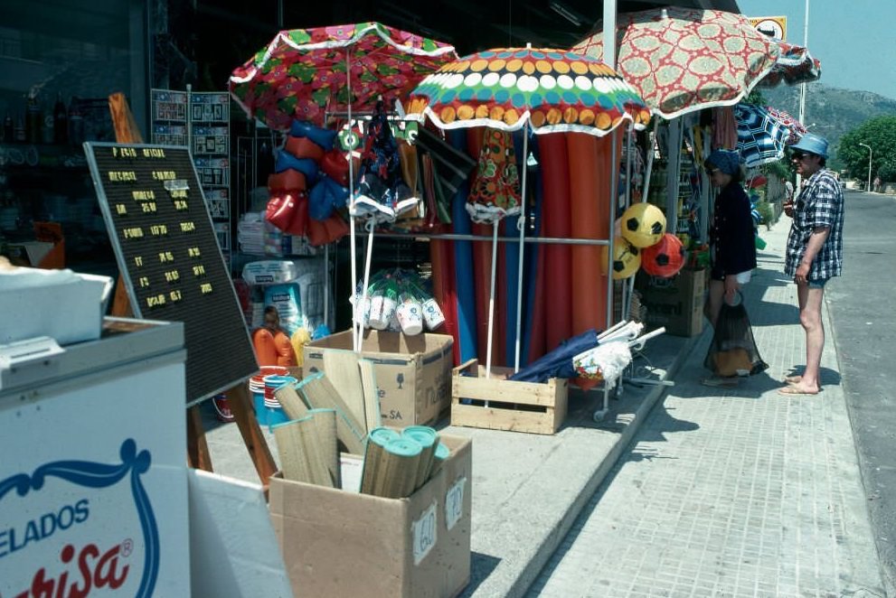 Shop with beach gear in Mallorca