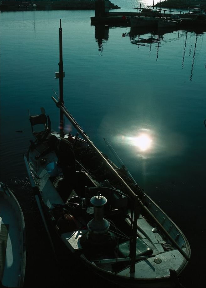 Fishing harbour in Punta de Amer, Mallorca, 1976