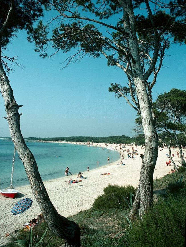 Bathing beach in Mallorca, 1976