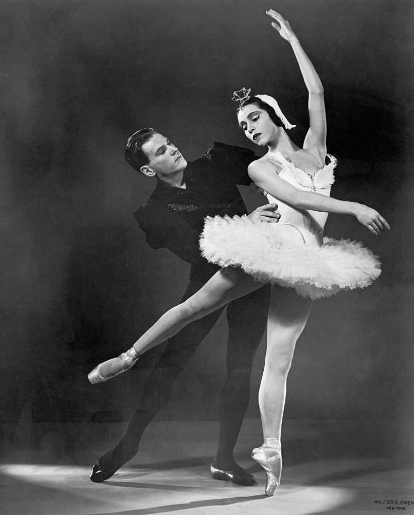 Maria Tallchief and Andre Eglevsky Posing in Swan Lake