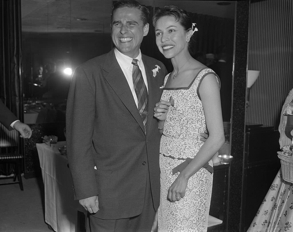 Maria Tallchief with her husband of a few moments, Henry 'Buzzy' Paschen Jr.