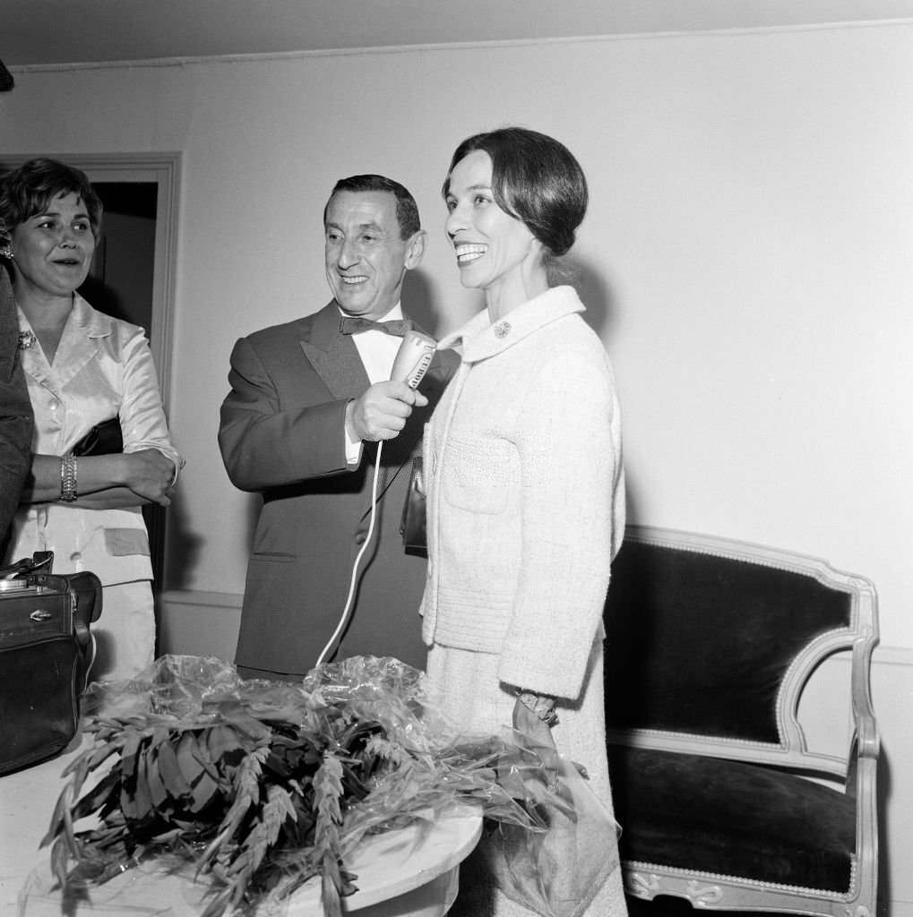 Maria Tallchief as guest of honour at reception after gala charity performance to commemorate the centenary of the town of Deauville in France, Deauville Casino, Sunday 13th August 1961.