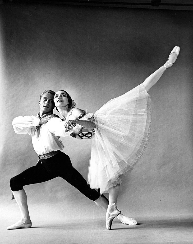 Maria Tallchief and Erik Bruhn in American Ballet Theatre's "Flower Festival at Genzano" in 1961.