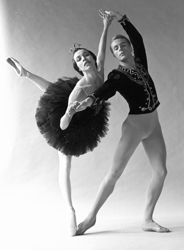 Maria Tallchief and Erik Bruhn in "Black Swan" photographed at Jacob's Pillow in 1961.