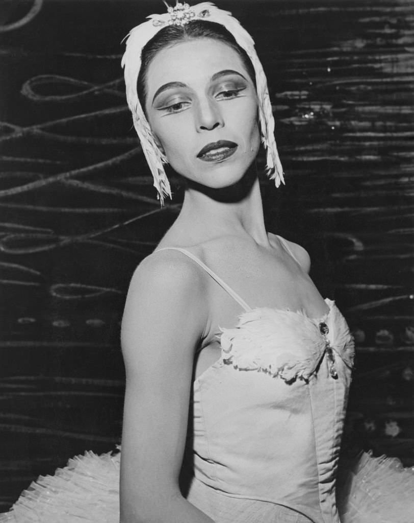Maria Tallchief in 'Swan Lake' ballet costume, 1960