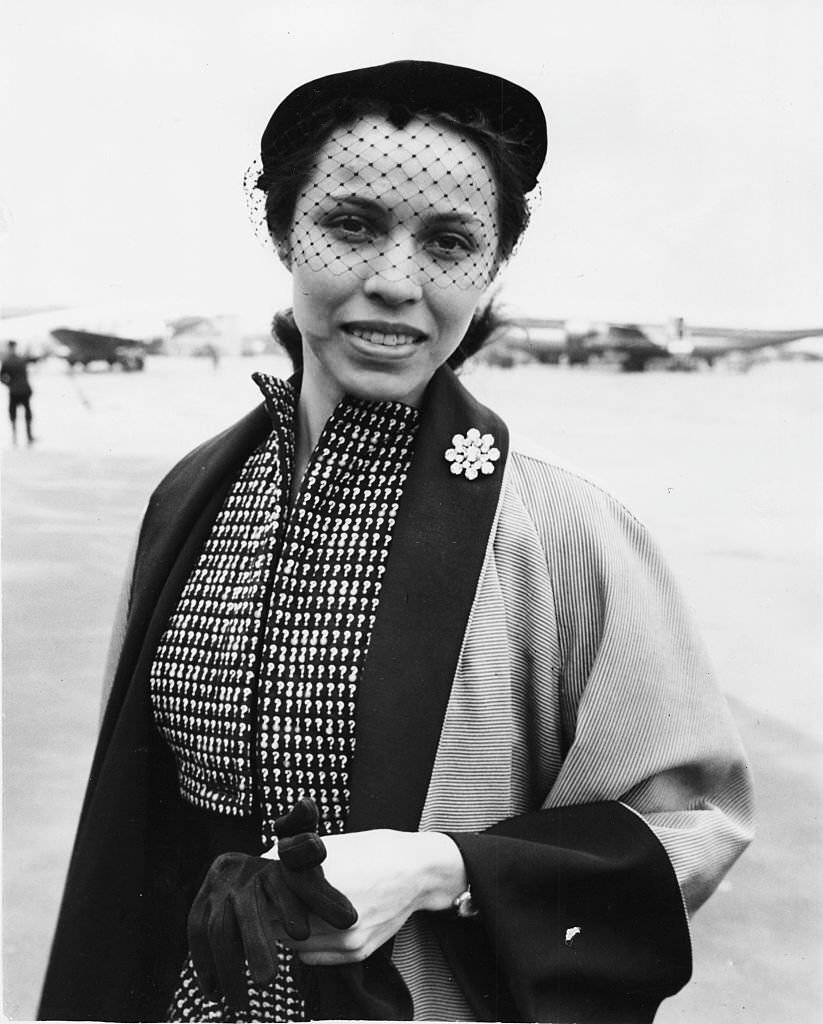Maria Tallchief arriving at London Airport, April 8th 1952.