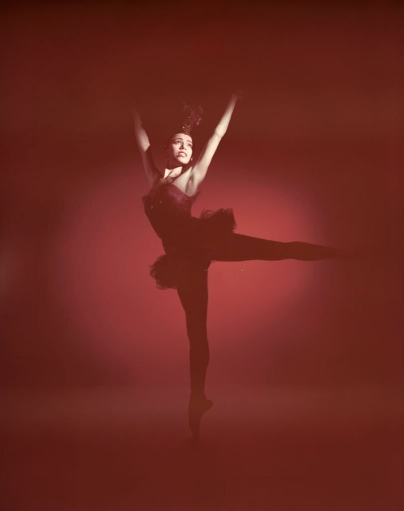 Maria Tallchief in 'Firebird' ballet by George Balanchine for the New York City Ballet, 1950.