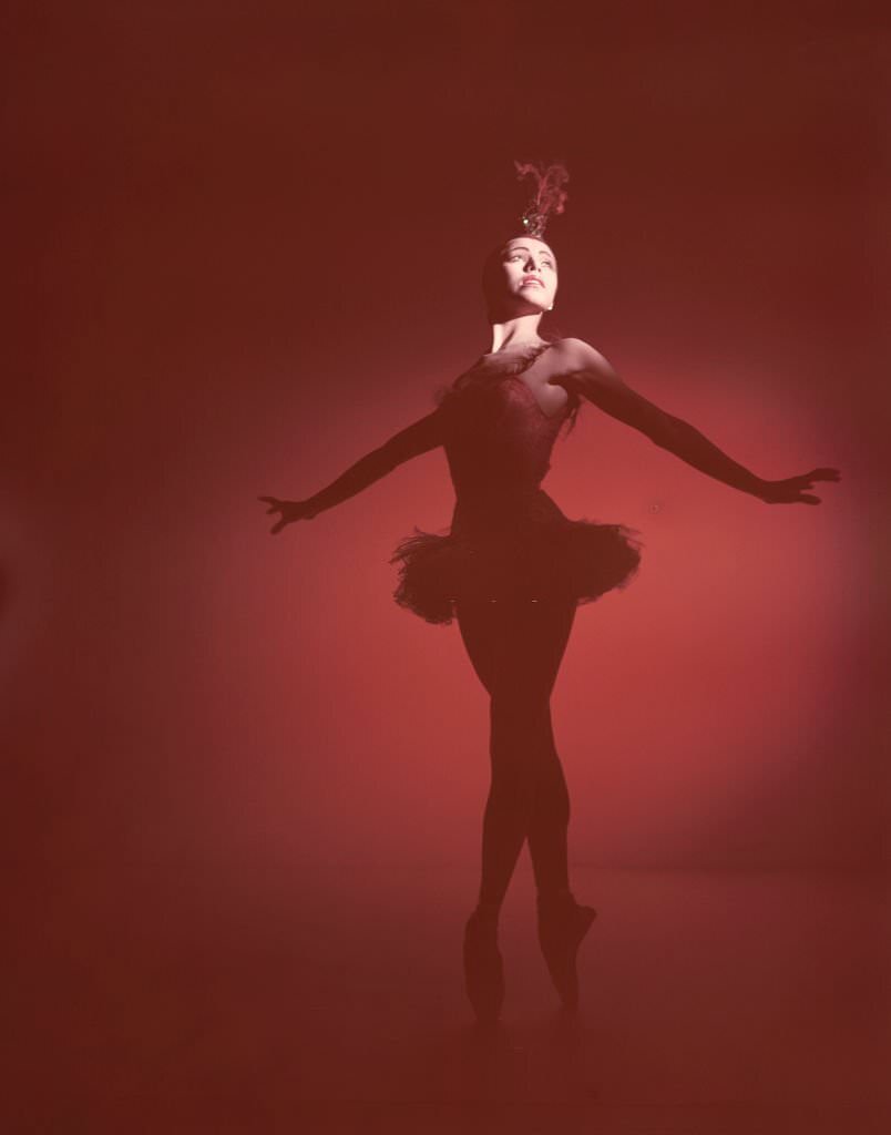 Maria Tallchief in 'Firebird' ballet by George Balanchine for the New York City Ballet, 1950.