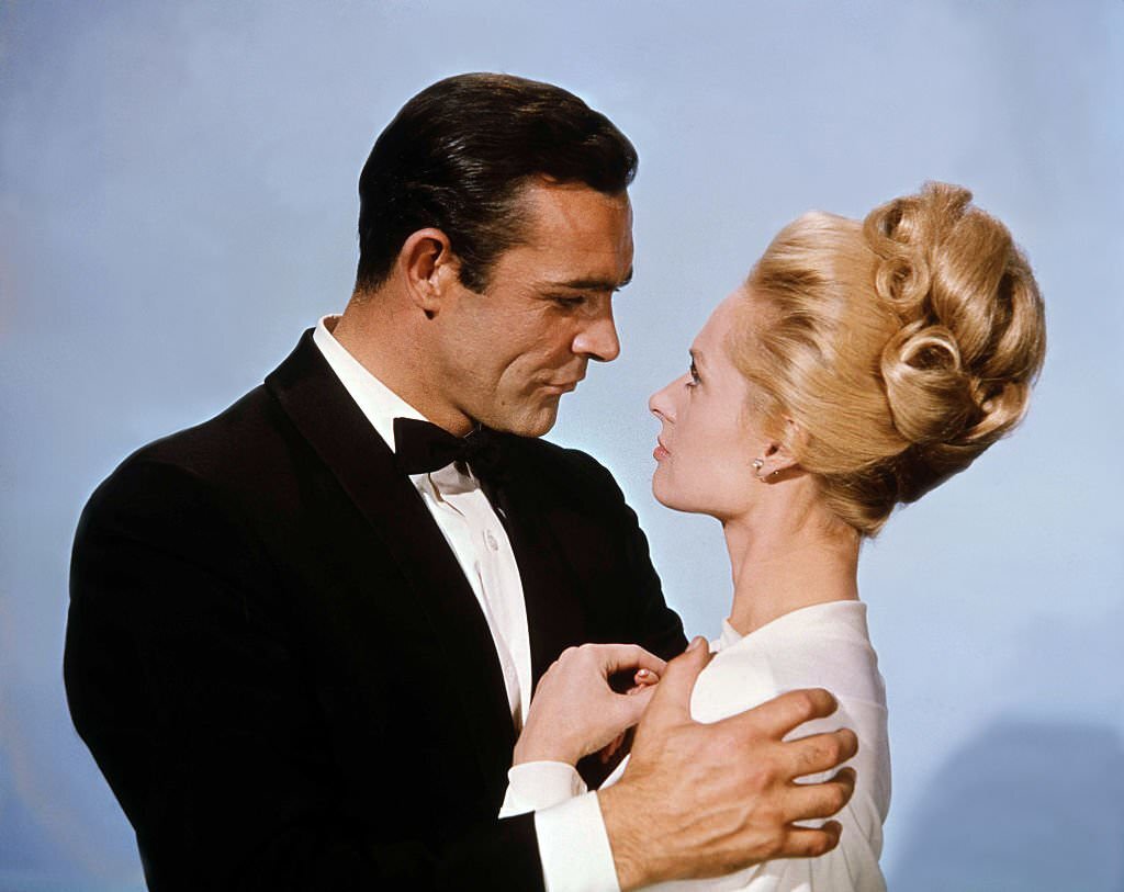 Sean Connery and Tippi Hedren on the set of Marnie, 1964