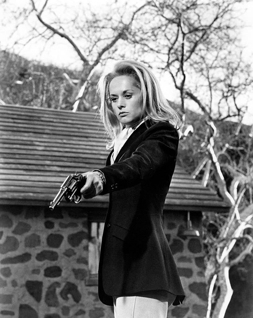 Tippi Hedren on the set of Marnie, 1964