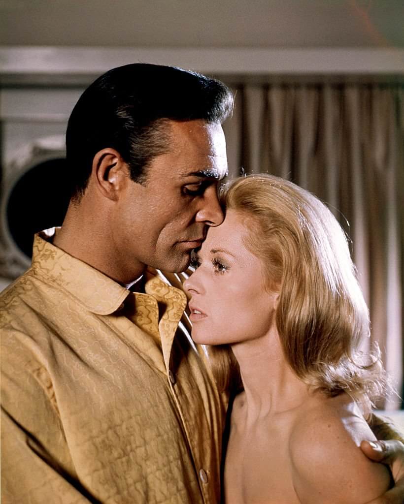 Sean Connery and Tippi Hedren on the set of Marnie, 1964