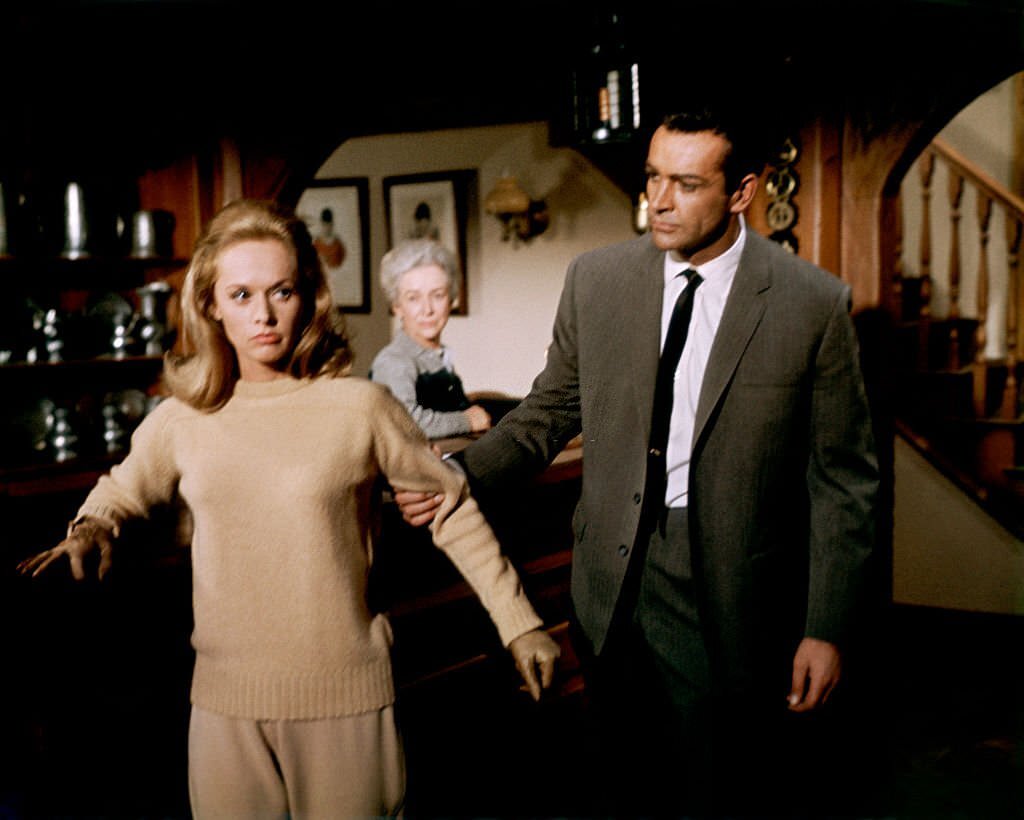 Tippi Hedren and Sean Connery on the set of Marnie, 1964