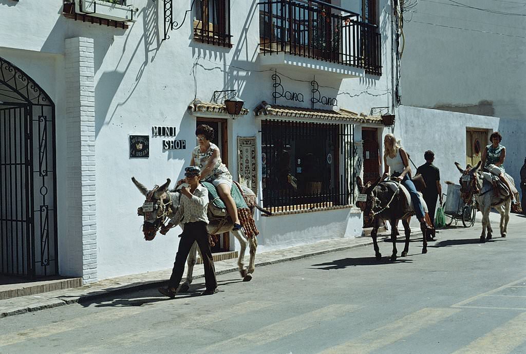 Donkey rides in Mijas, 1973.