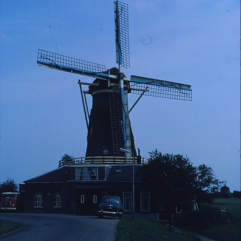 Dutch windmill, Netherlands, 1966