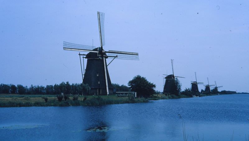 Dutch windmills, Netherlands, 1966