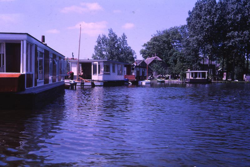 Canal houseboats, Netherlands, 1966