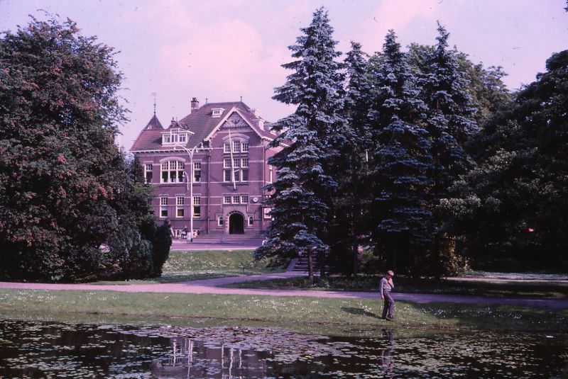 Pond at De Haar Castle, Utrecht, Netherlands, 1966