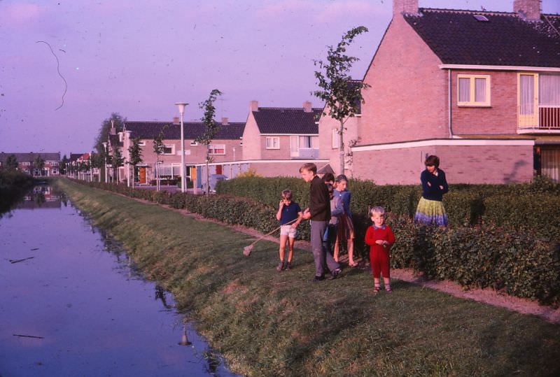 Looking for frogs or eels, Woerden, Netherlands, 1966