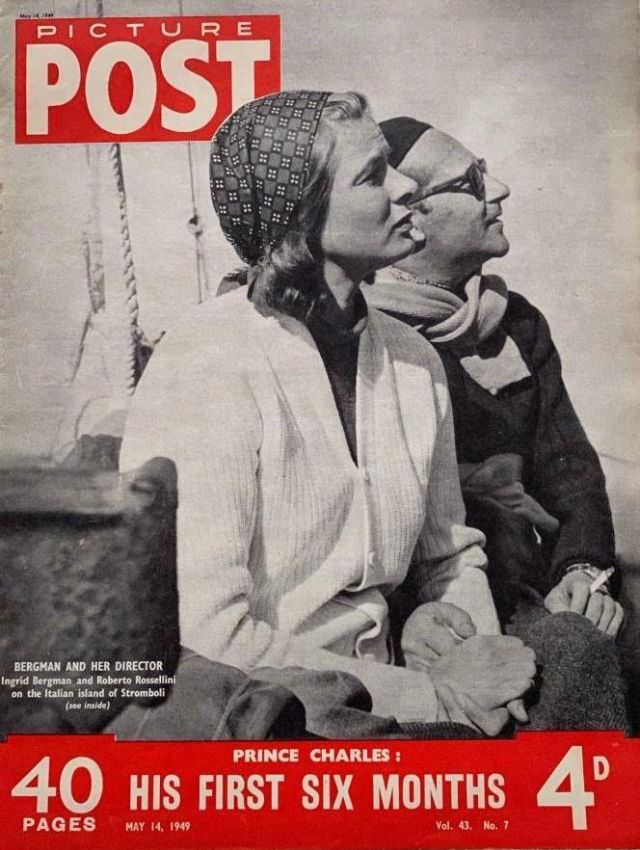 Ingrid Bergman and Roberto Rossellini on the Italian island of Stromboli, Picture Post, May 14th, 1949
