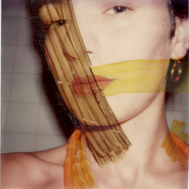 Maripol Selfie (painted Polaroid)