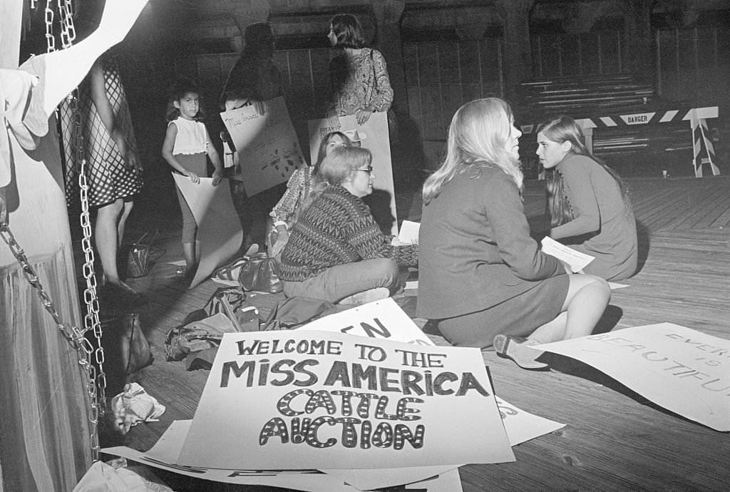 Demonstrators Picketing Miss America Pageant.
