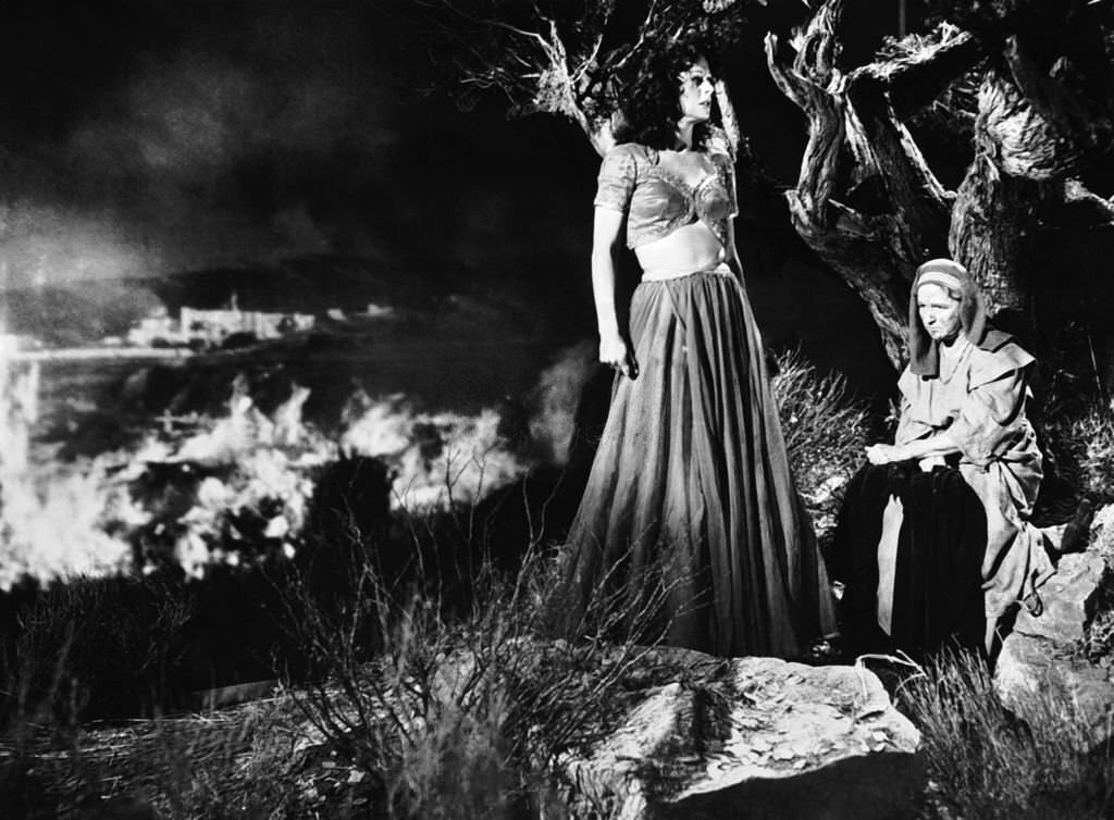 Actoress Hedy Lamarr with Faye Holden in a scene from the movie 'Samson And Delilah', 1949
