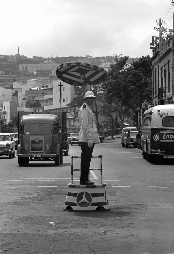 Urban guard in Santa Cruz de Tenerife, Canary Islands, Spain, 1965.