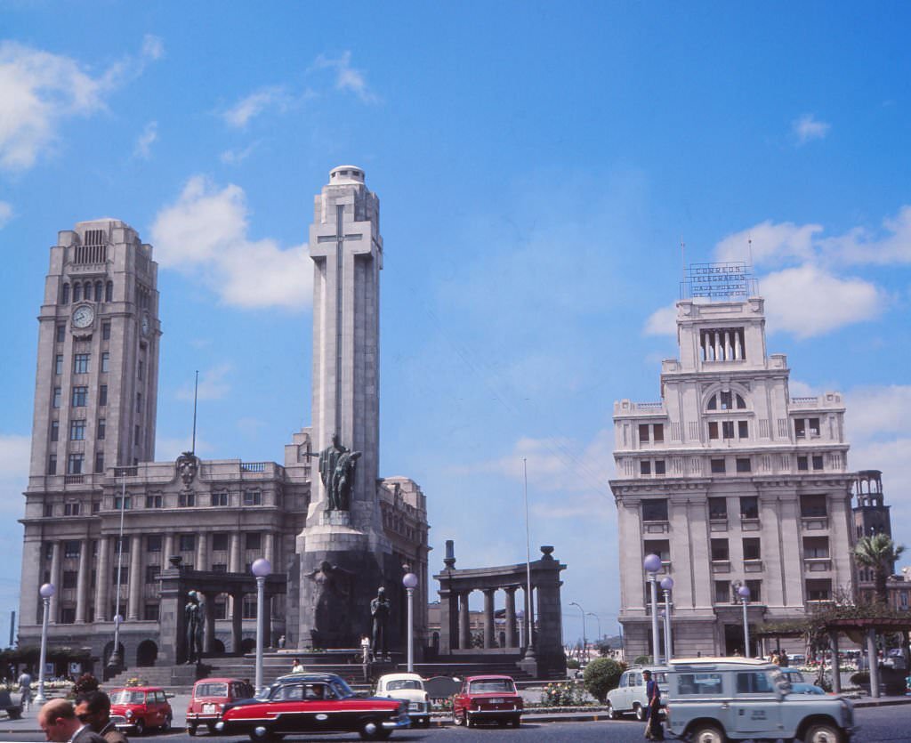 Square of “España” and Monument to the fallen ones, Santa Cruz de Tenerife, Canary Islands, Spain, 1965.